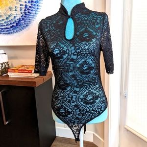 Black lace bodysuit